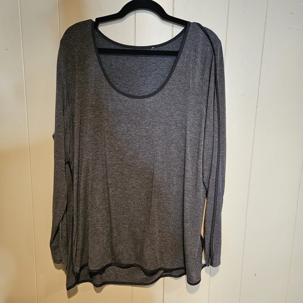 Charcoal Gray Long Sleeve Top | Size 22/24 | Ultra Soft, Stretchy & Everyday Com
